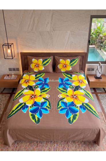 Hand Painted Rayon Bedsheet Set King Size